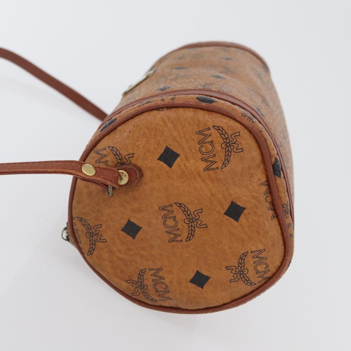 MCM Vicetos Logogram Shoulder Bag PVC Leather Brown Auth gh1857