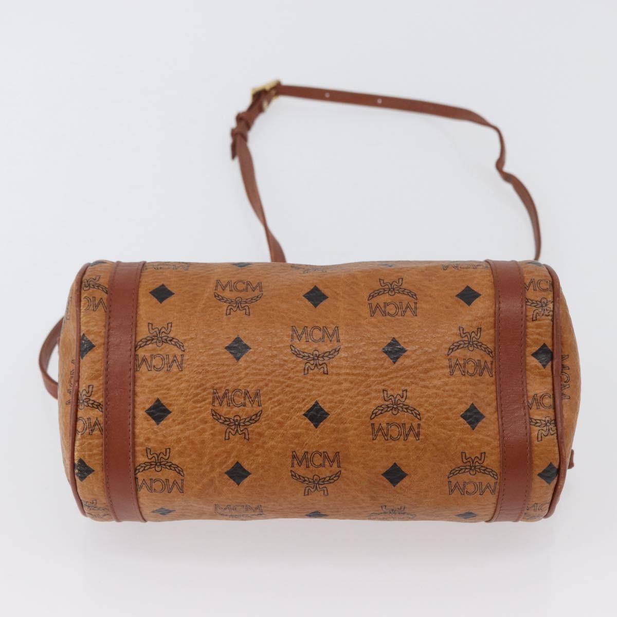 MCM Vicetos Logogram Shoulder Bag PVC Leather Brown Auth gh1857