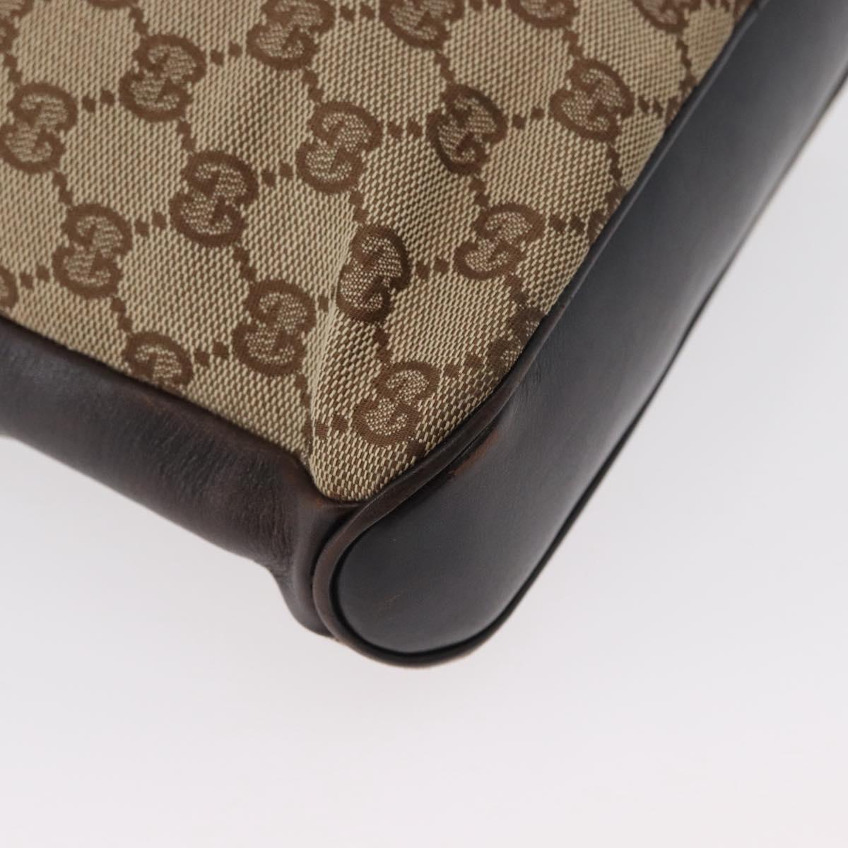 GUCCI GG Canvas Shoulder Bag Beige Gold 109106 Auth gh1860