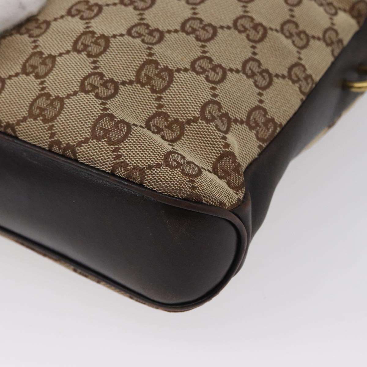 GUCCI GG Canvas Shoulder Bag Beige Gold 109106 Auth gh1860