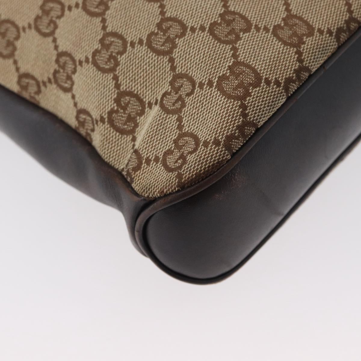 GUCCI GG Canvas Shoulder Bag Beige Gold 109106 Auth gh1860