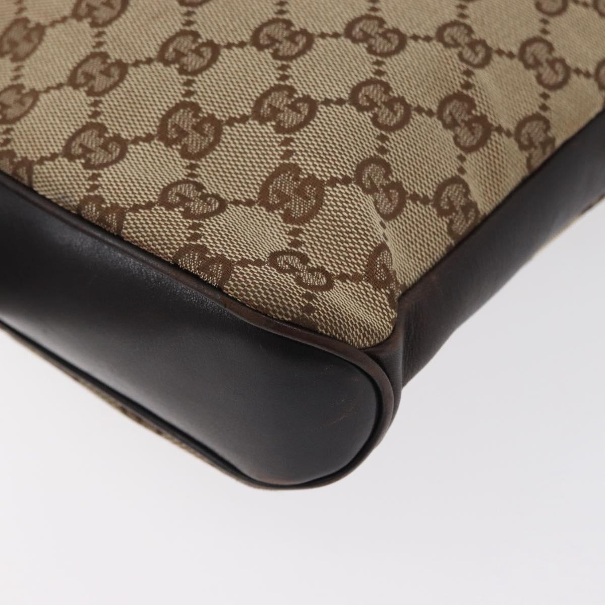 GUCCI GG Canvas Shoulder Bag Beige Gold 109106 Auth gh1860