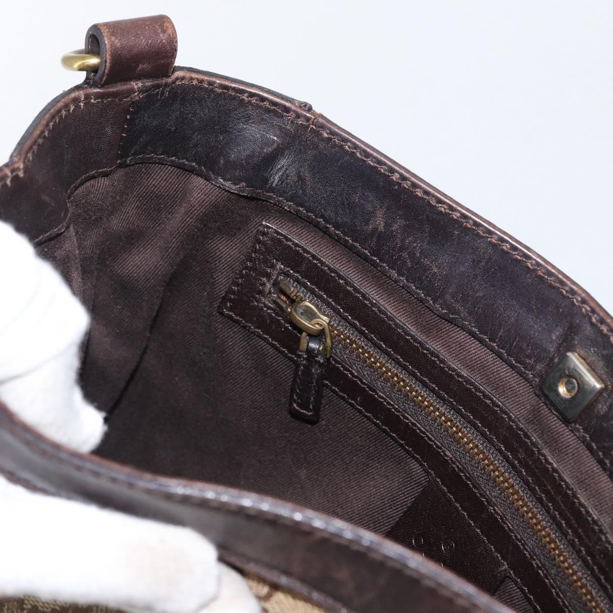 GUCCI GG Canvas Shoulder Bag Beige Gold 109106 Auth gh1860