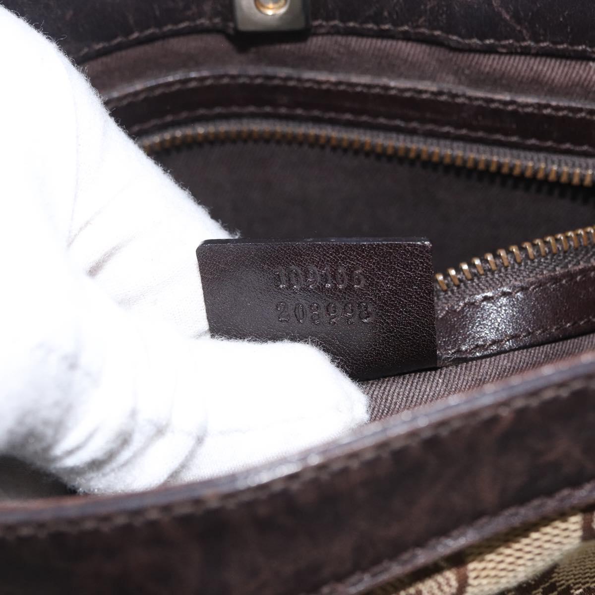 GUCCI GG Canvas Shoulder Bag Beige Gold 109106 Auth gh1860