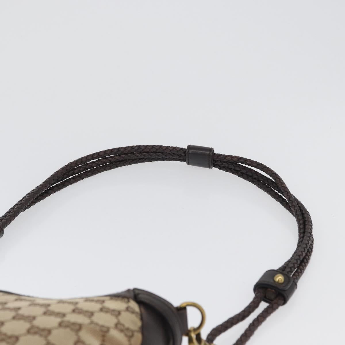 GUCCI GG Canvas Shoulder Bag Beige Gold 109106 Auth gh1860