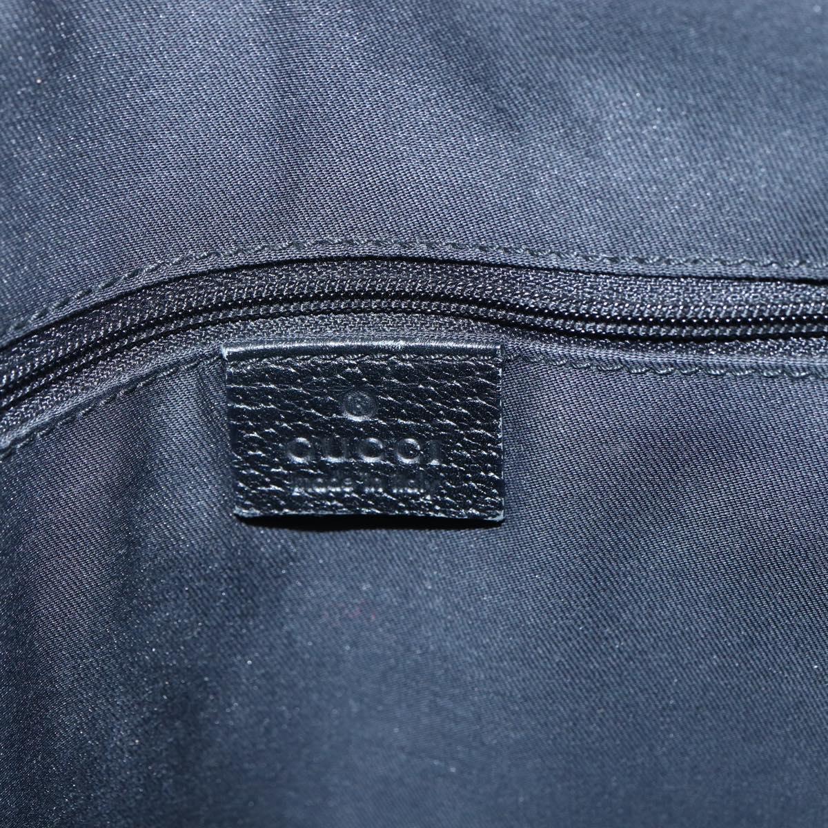 GUCCI GG Canvas Abbey Hand Bag Black Gold 130739 Auth gh1861