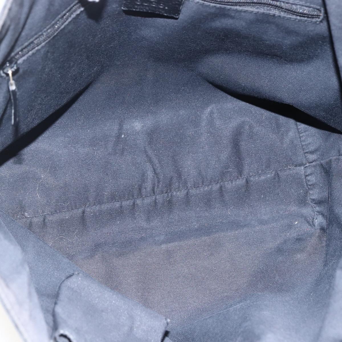 GUCCI GG Canvas Abbey Hand Bag Black Gold 130739 Auth gh1861