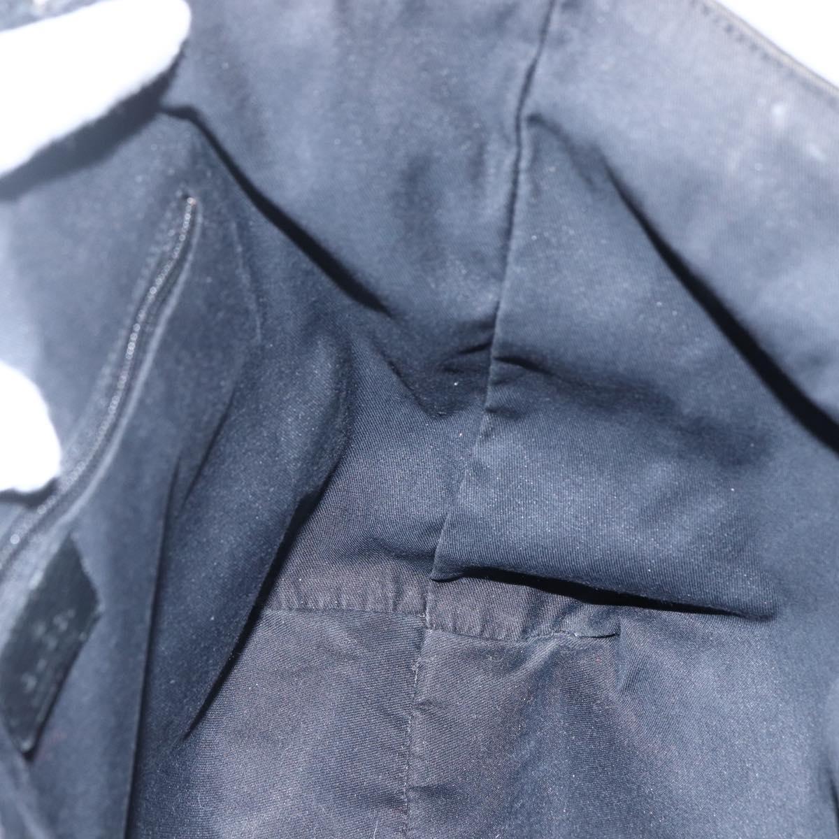 GUCCI GG Canvas Abbey Hand Bag Black Gold 130739 Auth gh1861