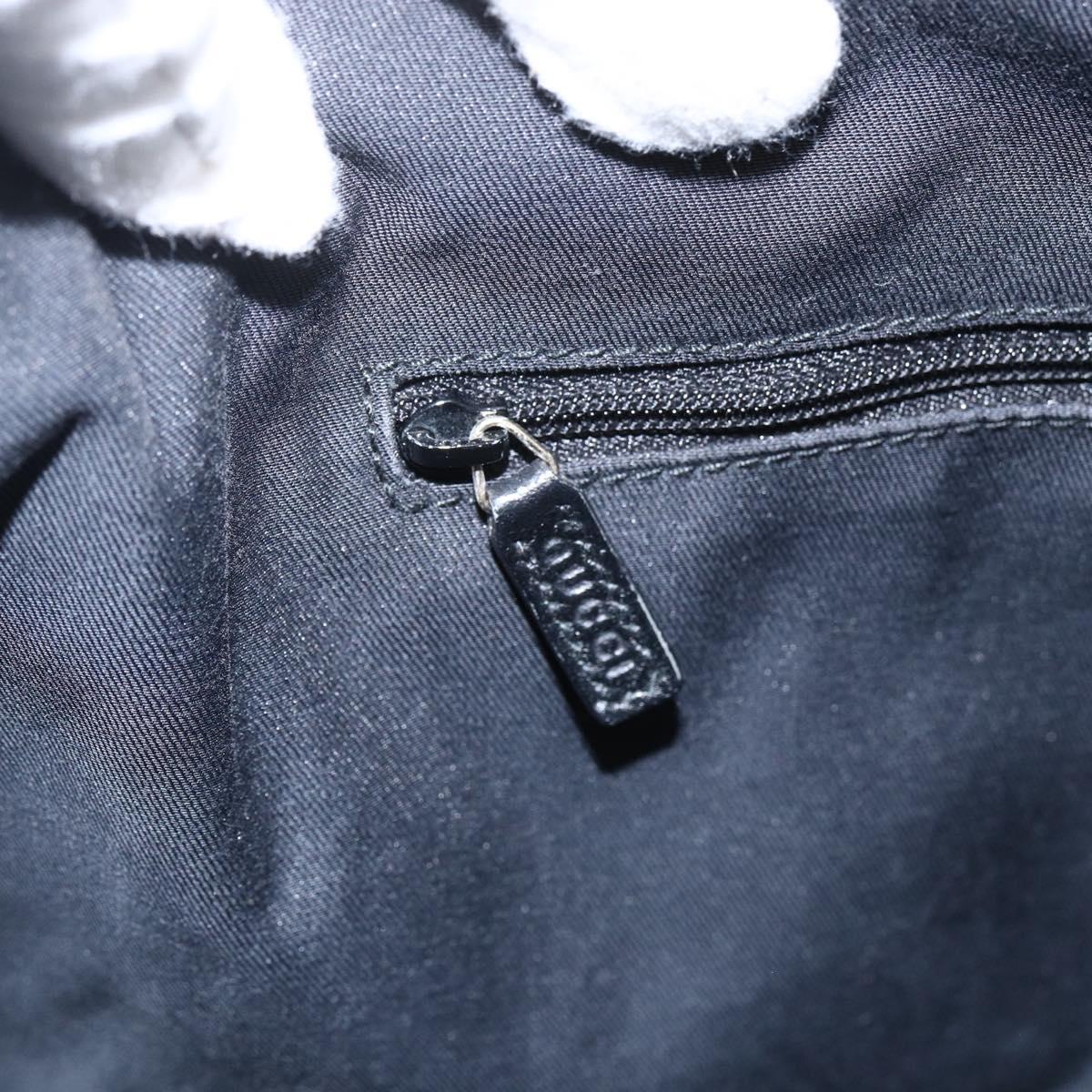 GUCCI GG Canvas Abbey Hand Bag Black Gold 130739 Auth gh1861