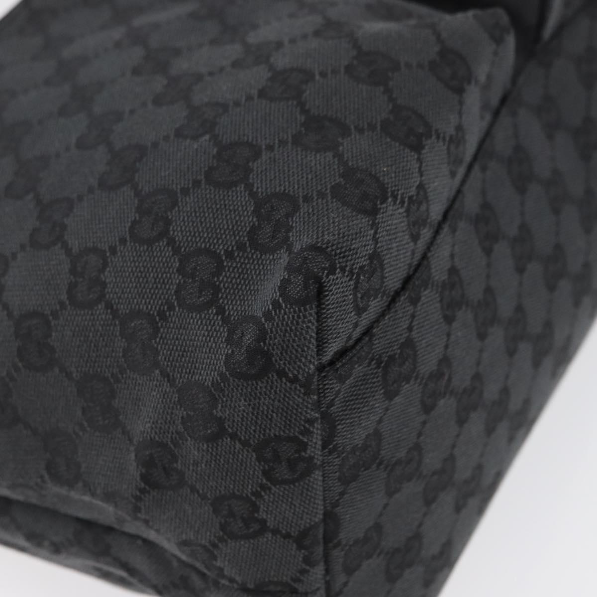GUCCI GG Canvas Shoulder Bag Black Silver 001 3380 1705 Auth gh1864