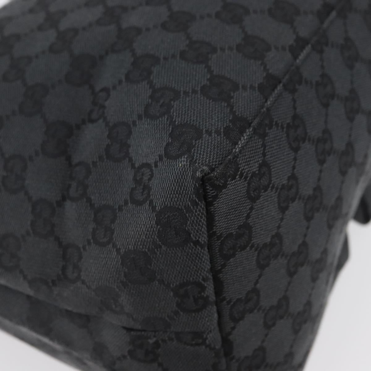GUCCI GG Canvas Shoulder Bag Black Silver 001 3380 1705 Auth gh1864