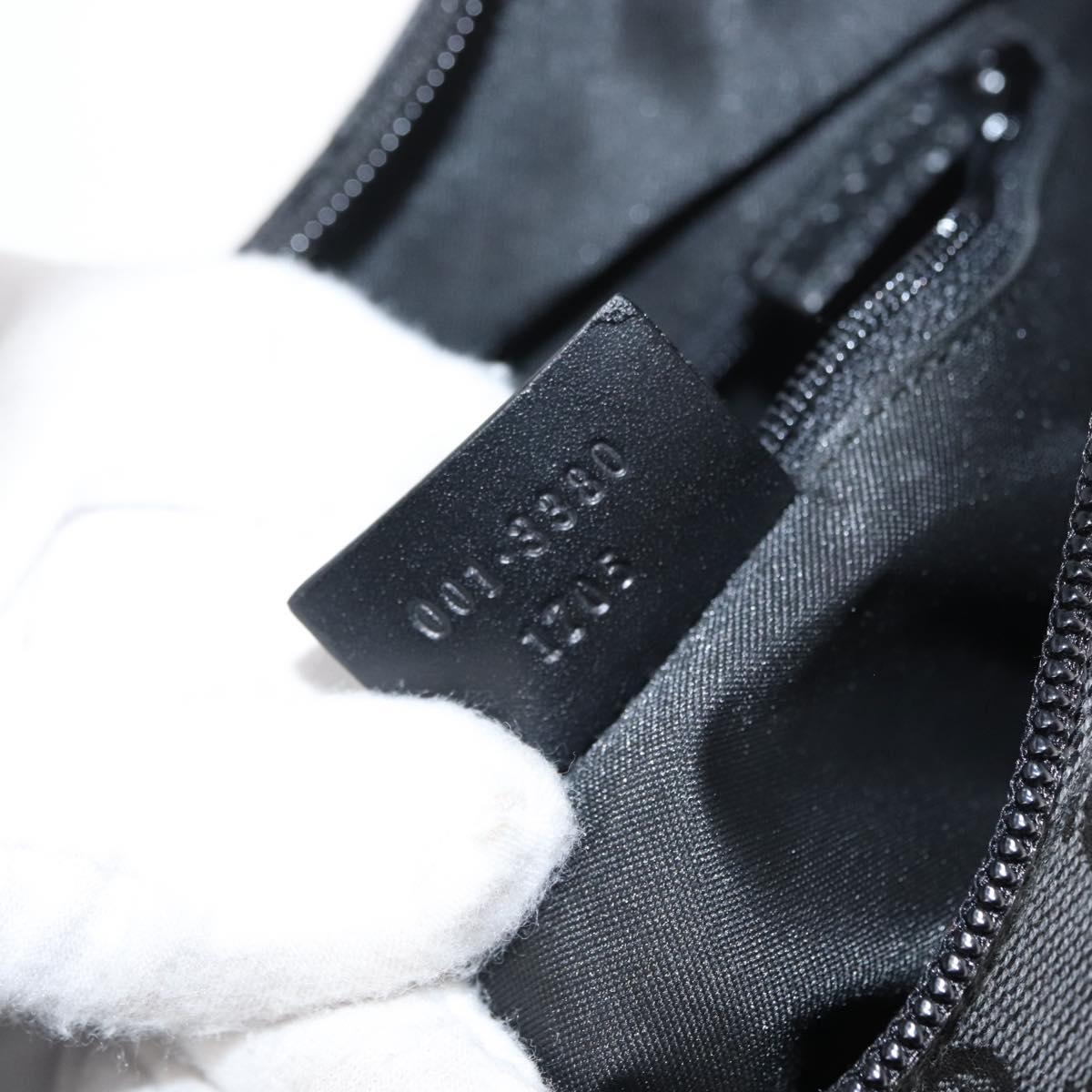GUCCI GG Canvas Shoulder Bag Black Silver 001 3380 1705 Auth gh1864