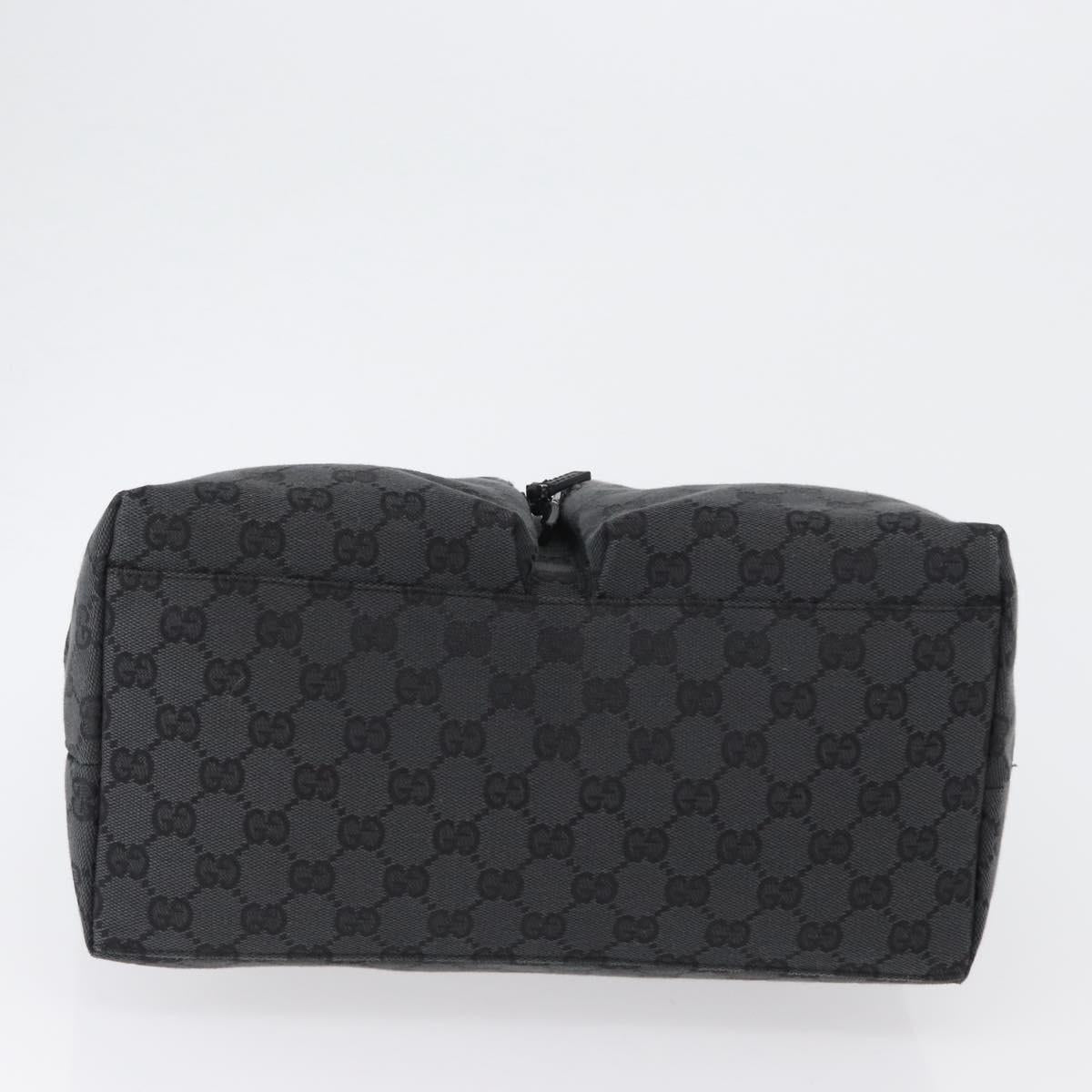 GUCCI GG Canvas Shoulder Bag Black Silver 001 3380 1705 Auth gh1864
