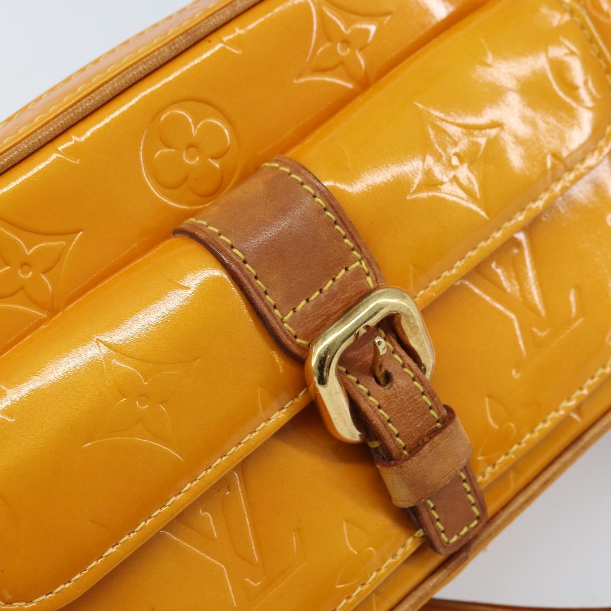 LOUIS VUITTON Monogram Vernis Christy MM Shoulder Bag Jaune M91108 Auth gh1865