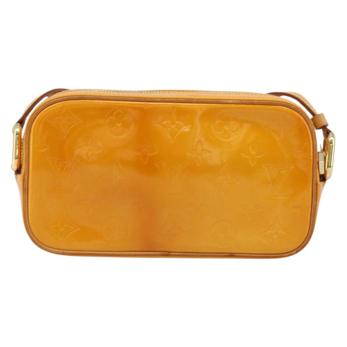 LOUIS VUITTON Monogram Vernis Christy MM Shoulder Bag Jaune M91108 Auth gh1865