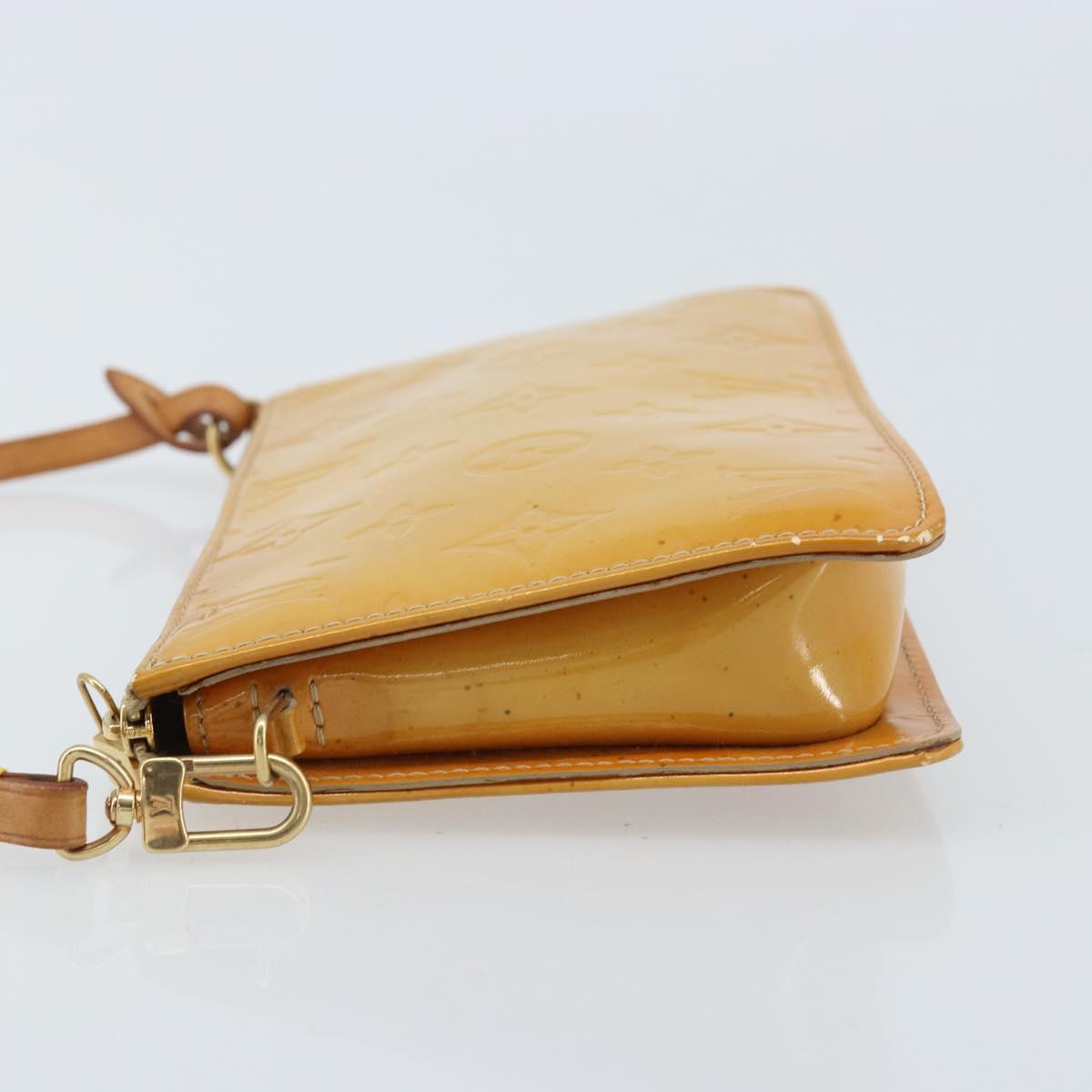 LOUIS VUITTON Monogram Vernis Lexington Pouch Beige M91010 LV Auth gh1874