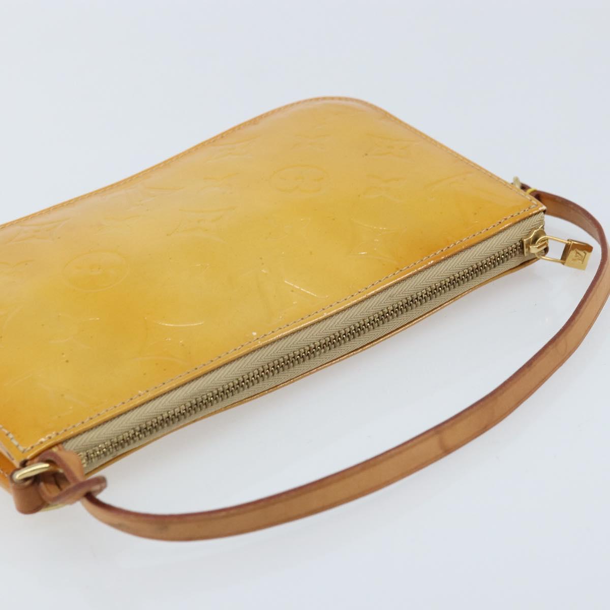 LOUIS VUITTON Monogram Vernis Lexington Pouch Beige M91010 LV Auth gh1874