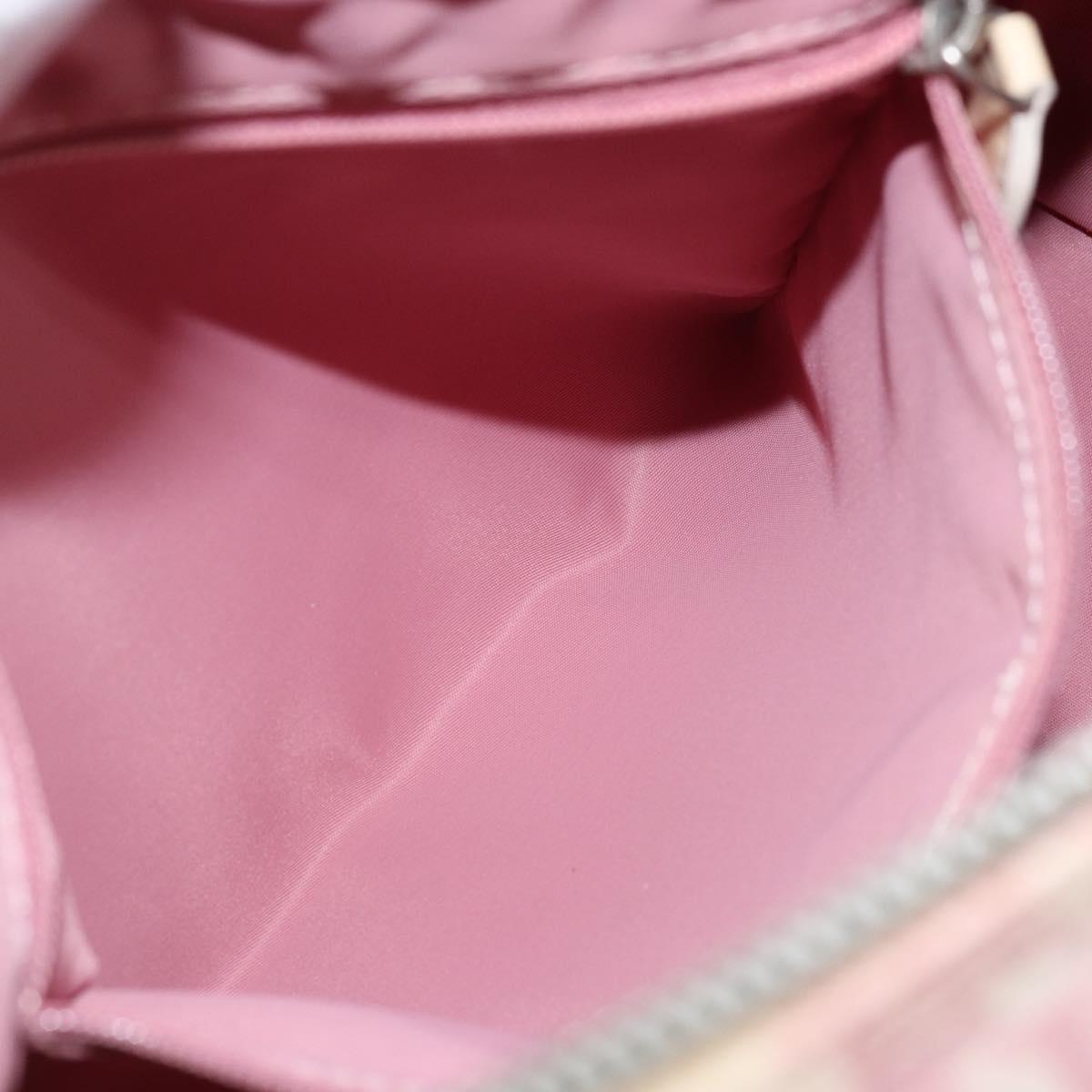 Christian Dior Trotter Canvas Boston Bag PVC Pink Silver Auth gh1875