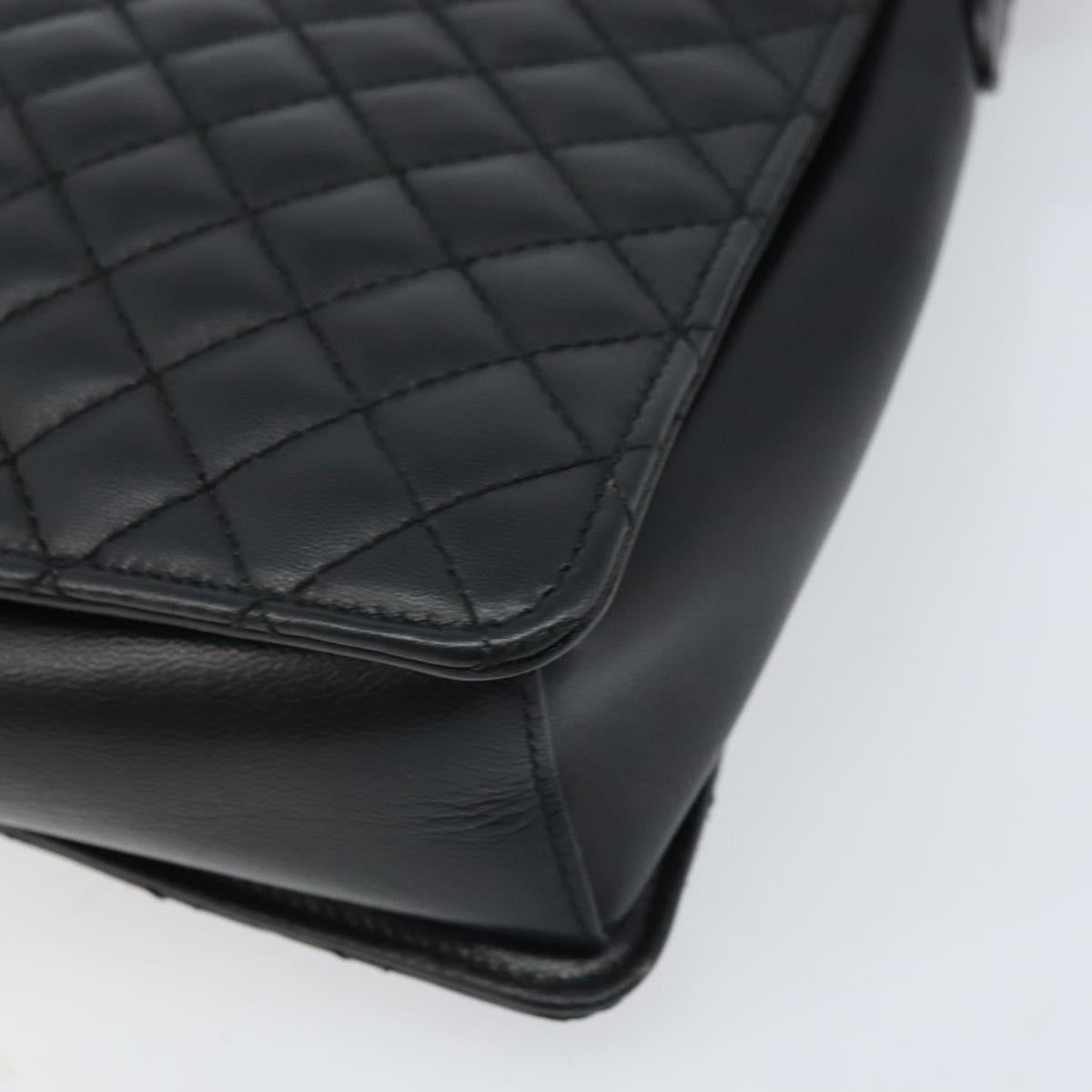 Salvatore Ferragamo Vala Hand Bag Leather 2way Black Gold Auth gh1879