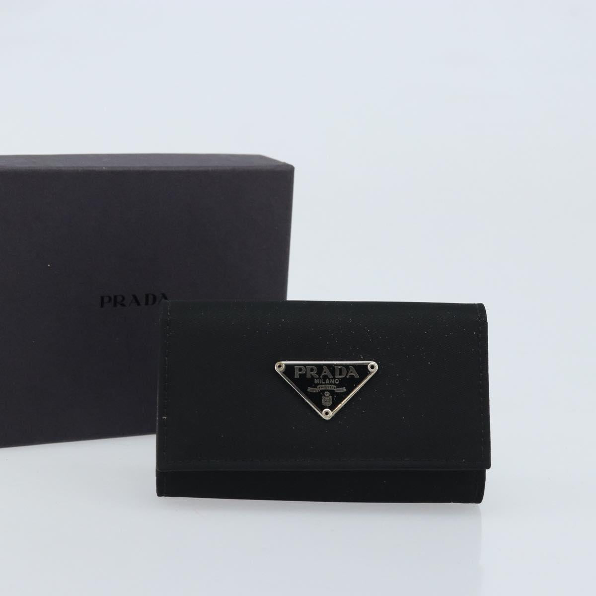 PRADA Key Case Nylon Black Black Auth gh1895
