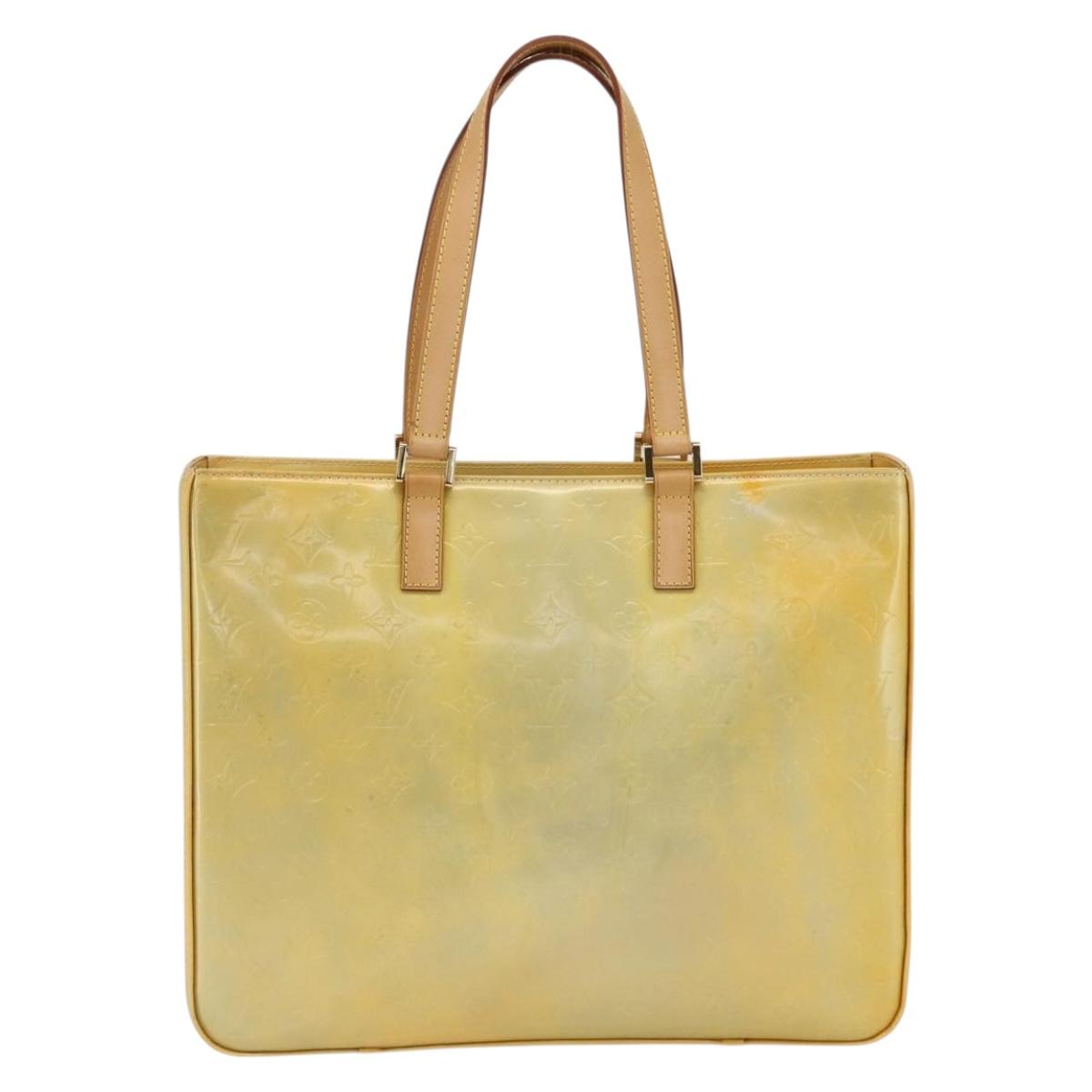 LOUIS VUITTON Monogram Vernis Columbus Tote Bag Gris M91028 LV Auth gh1902