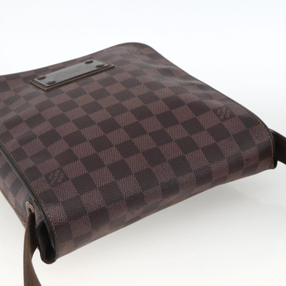 LOUIS VUITTON Damier Ebene Brooklyn PM Shoulder Bag N51210 LV Auth gh1904