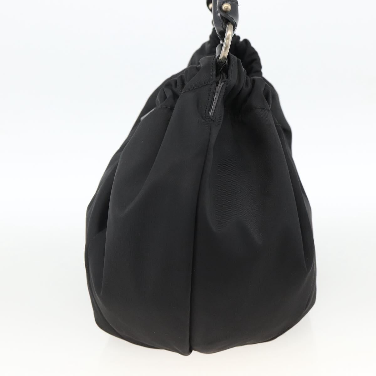 Salvatore Ferragamo Vala Hand Bag Nylon Black Silver Auth gh1920