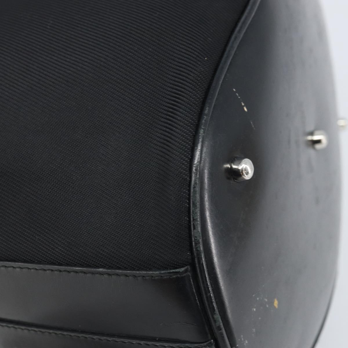GUCCI Bamboo Hand Bag Nylon Black Silver 001 2855 1657 Auth gh1942