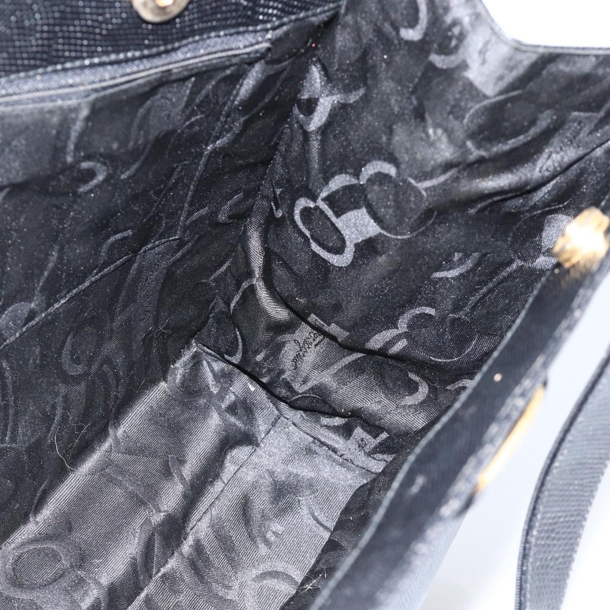 Salvatore Ferragamo Vala Tote Bag Leather Black Gold Auth gh1943
