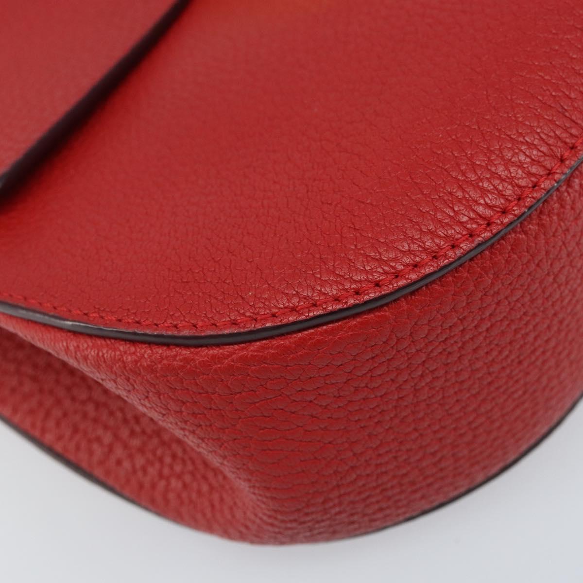 Chloe Chain Shoulder Bag Leather Red Gold Auth gh1944