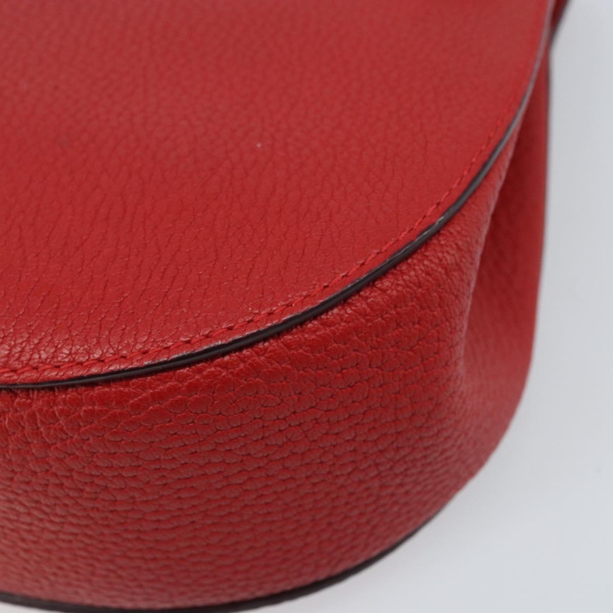 Chloe Chain Shoulder Bag Leather Red Gold Auth gh1944