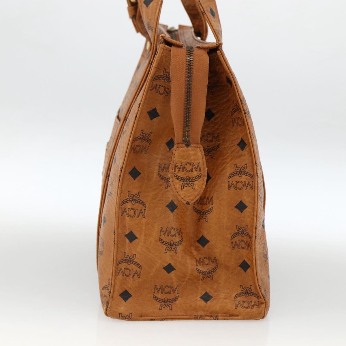 MCM Logogram Vicetos Shoulder Bag PVC Brown Gold Auth gh1945