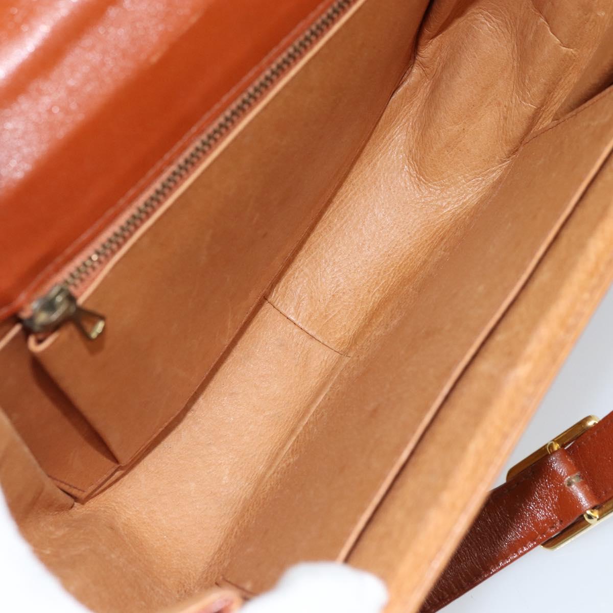 MCM Vicetos Logogram Shoulder Bag PVC Leather Brown Gold Auth gh1946