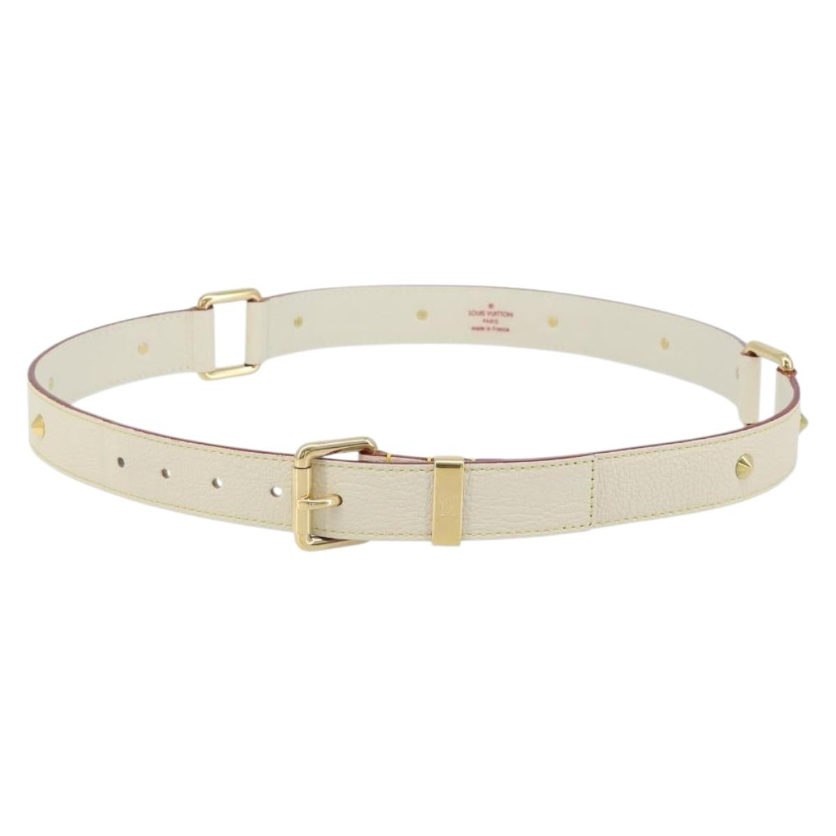 LOUIS VUITTON Suhari Shoulder Strap 40.6"" White LV Auth gh1952A