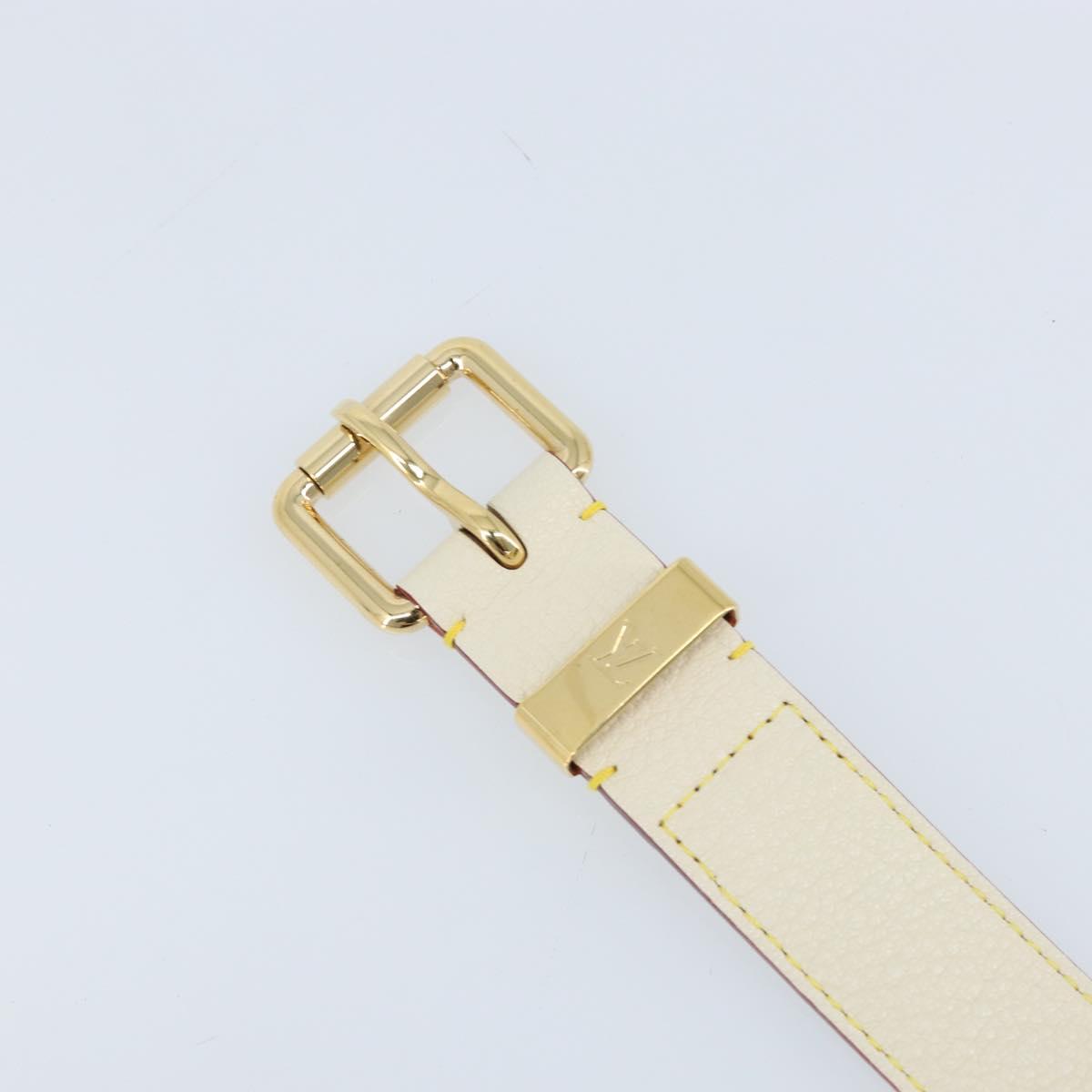 LOUIS VUITTON Suhari Shoulder Strap 40.6"" White LV Auth gh1952A