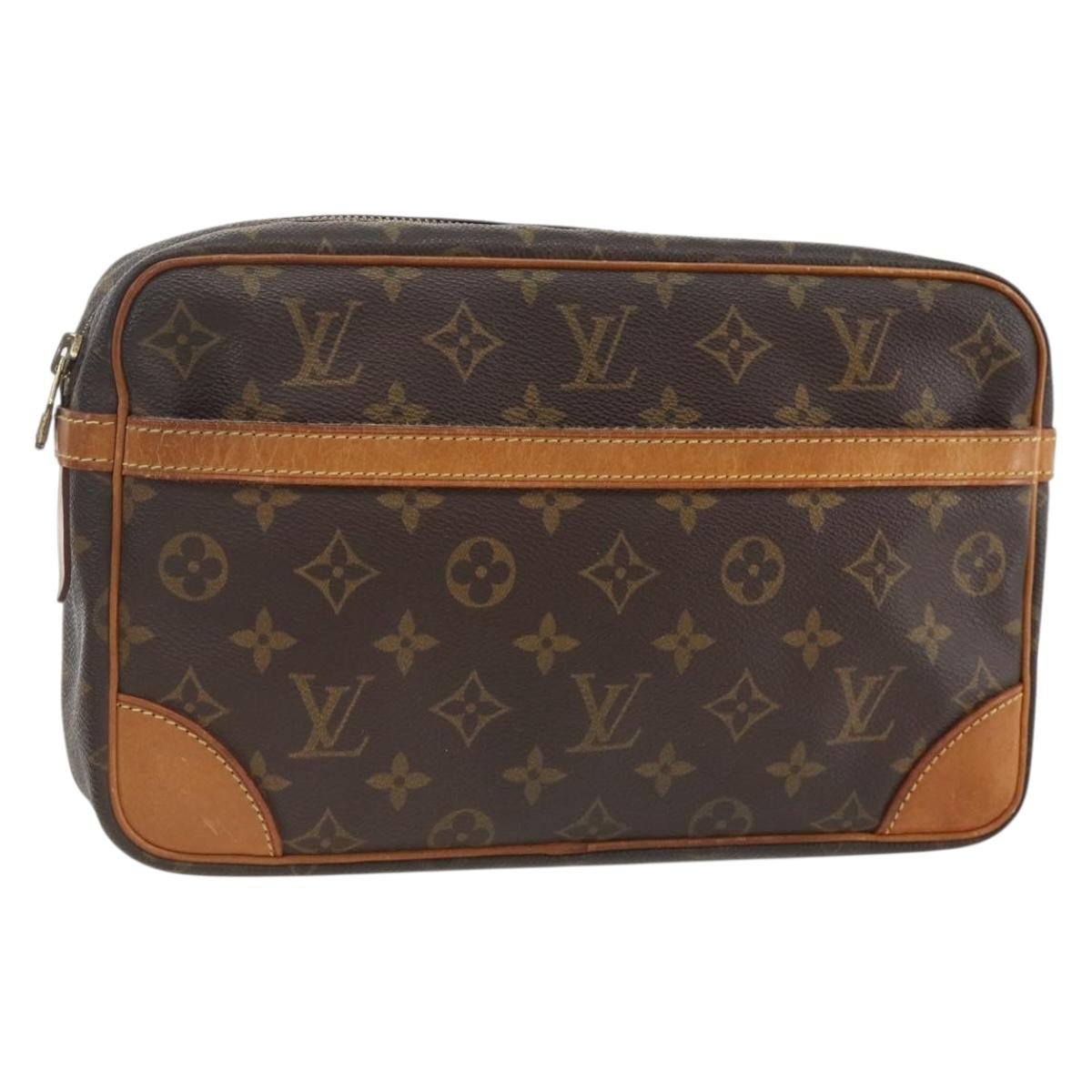 LOUIS VUITTON Monogram Compiegne 28 Clutch Bag M51845 LV Auth gh1962