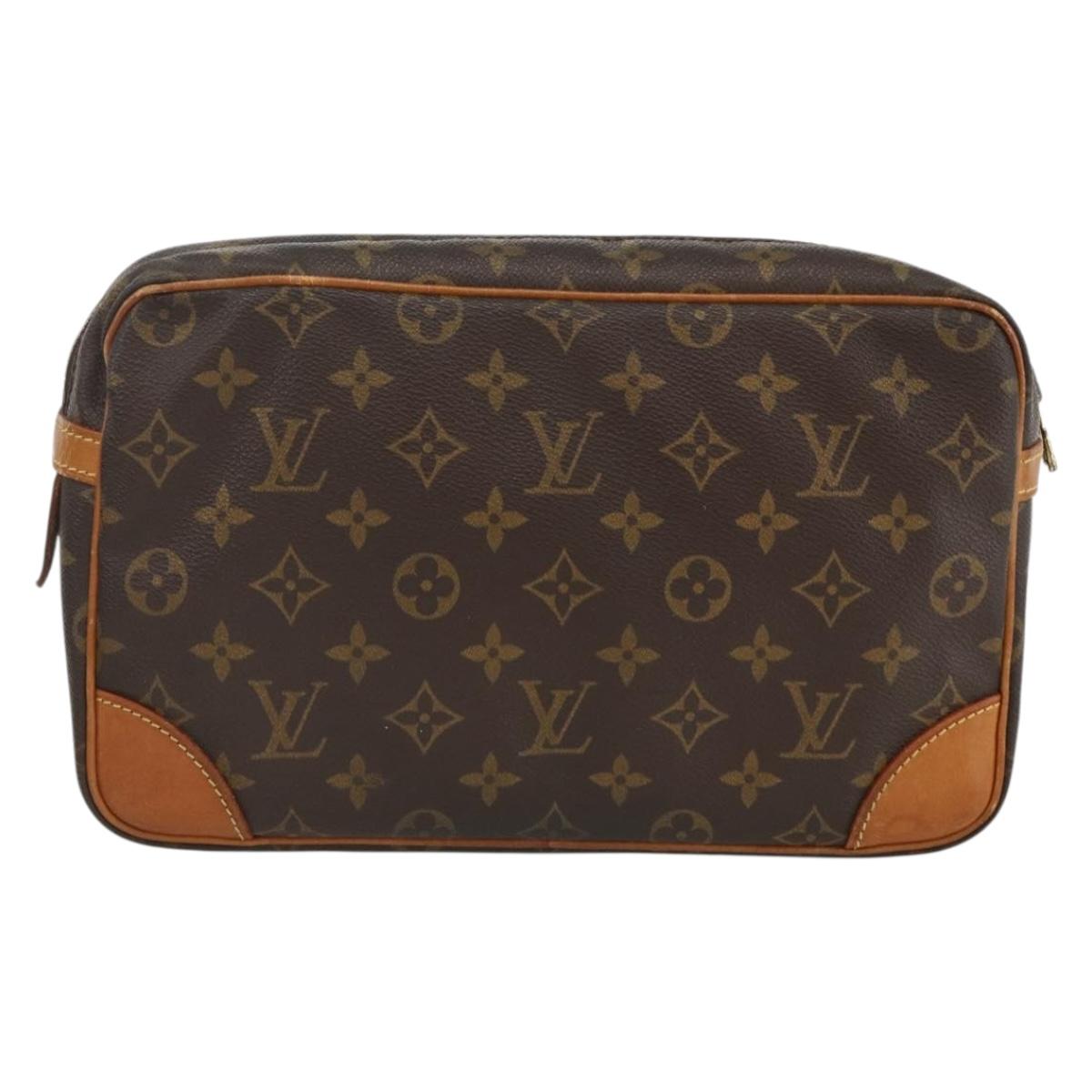 LOUIS VUITTON Monogram Compiegne 28 Clutch Bag M51845 LV Auth gh1962