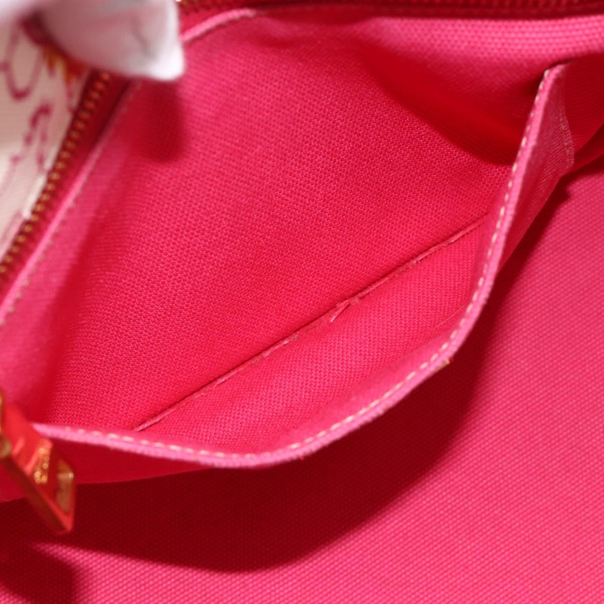 PRADA Canapa M Hand Bag Canvas 2way Pink Gold Auth gh1965