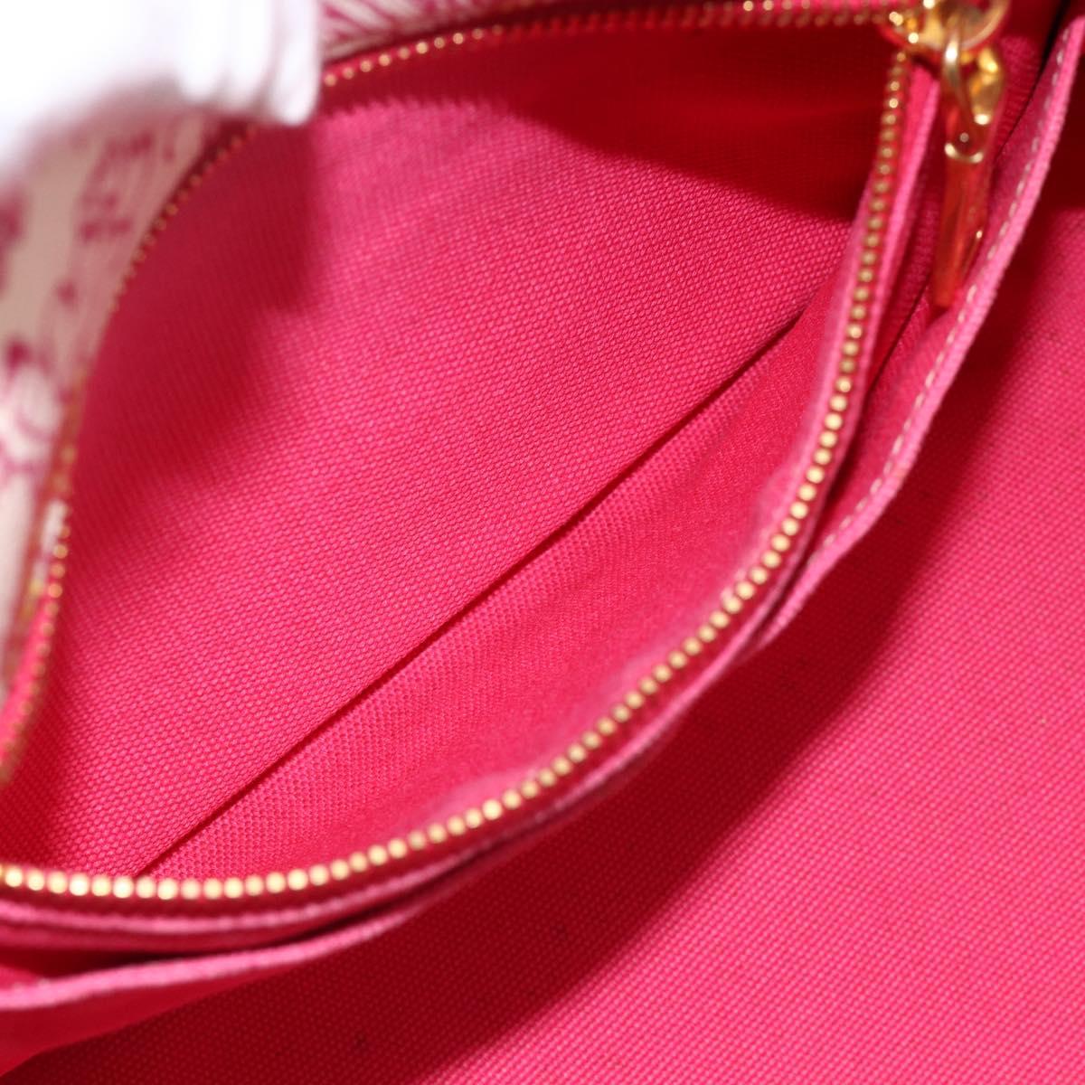 PRADA Canapa M Hand Bag Canvas 2way Pink Gold Auth gh1965