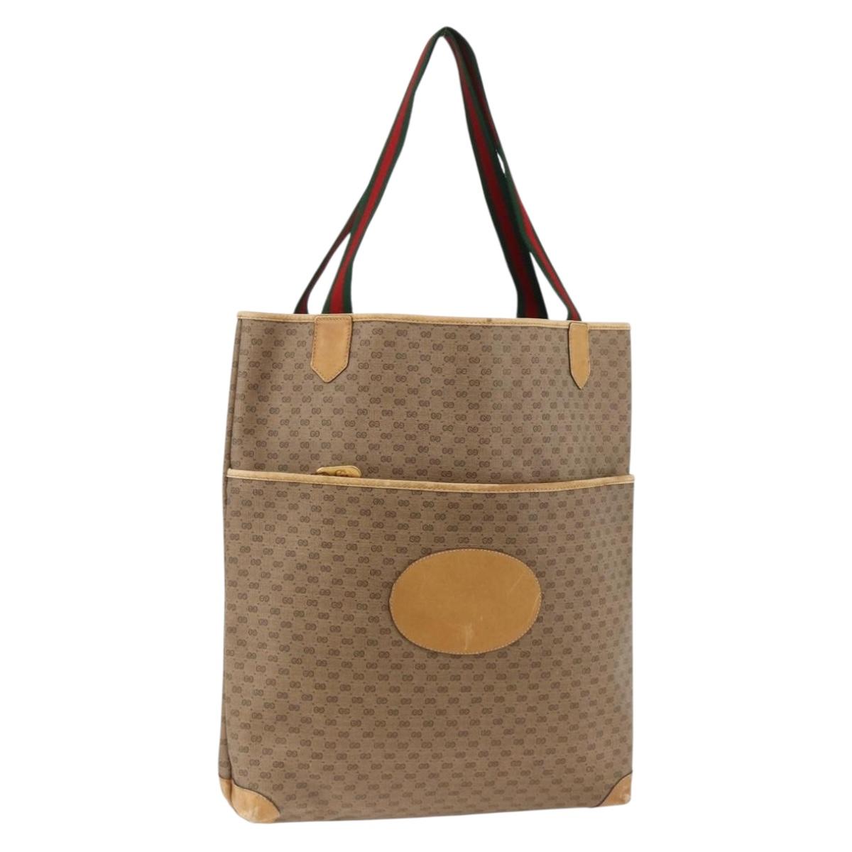 GUCCI Micro GG Supreme Web Sherry Line Bag PVC Beige 002 983 0054 Auth gh1966