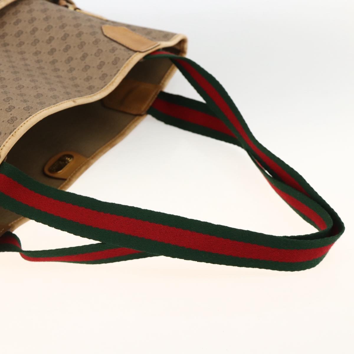 GUCCI Micro GG Supreme Web Sherry Line Bag PVC Beige 002 983 0054 Auth gh1966