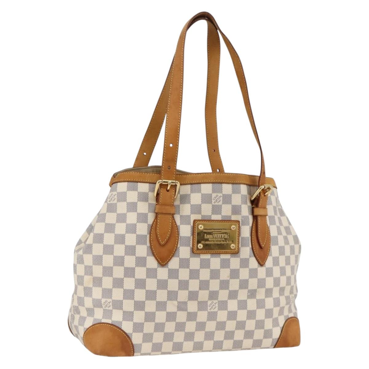LOUIS VUITTON Damier Azur Hampstead MM Tote Bag N51206 LV Auth gh1973