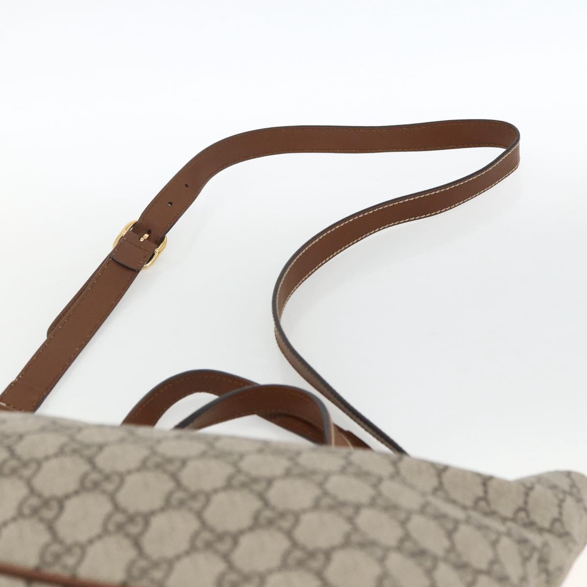 GUCCI GG Supreme Tote Bag PVC 2way Beige Gold 473887 Auth gh1977