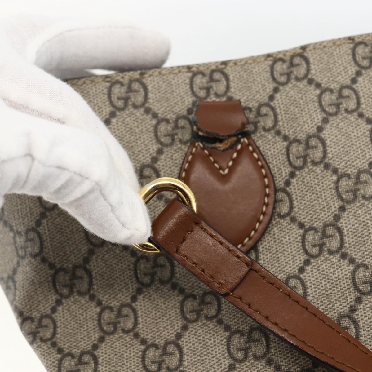 GUCCI GG Supreme Tote Bag PVC 2way Beige Gold 473887 Auth gh1977