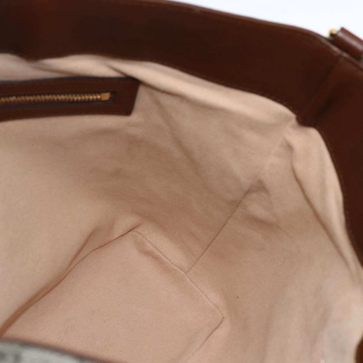 GUCCI GG Supreme Tote Bag PVC 2way Beige Gold 473887 Auth gh1977