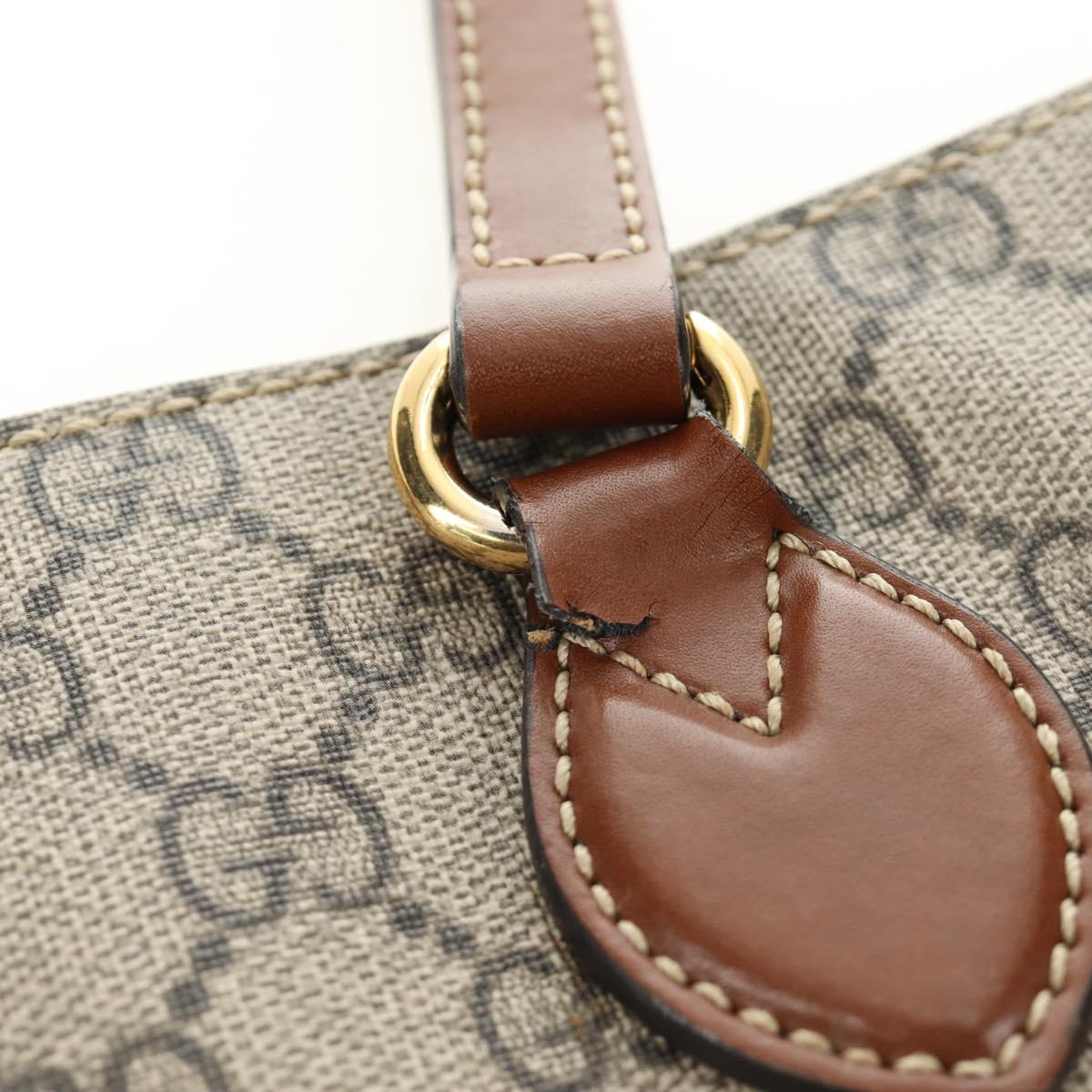 GUCCI GG Supreme Tote Bag PVC 2way Beige Gold 473887 Auth gh1977