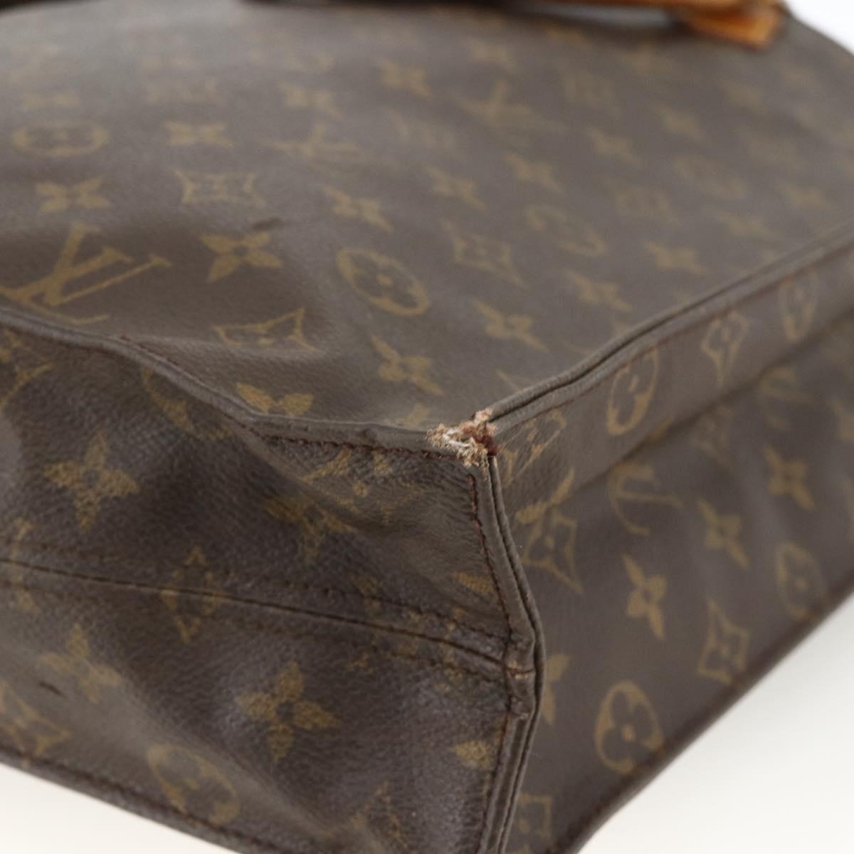 LOUIS VUITTON Monogram Sac Plat Hand Bag M51140 LV Auth gh1978