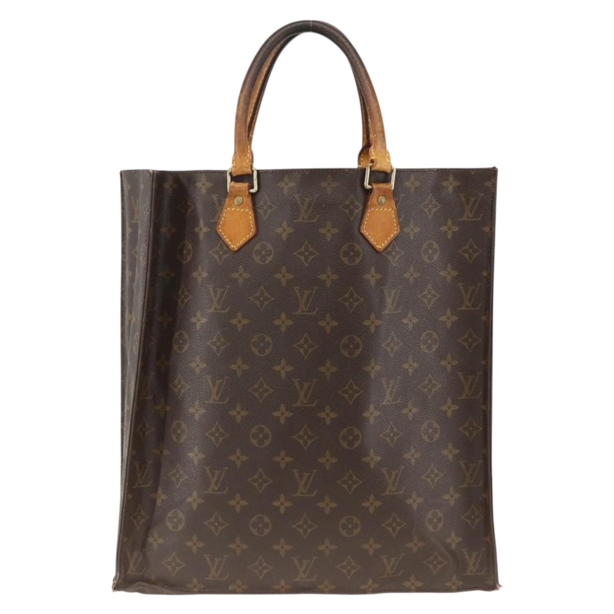 LOUIS VUITTON Monogram Sac Plat Hand Bag M51140 LV Auth gh1978