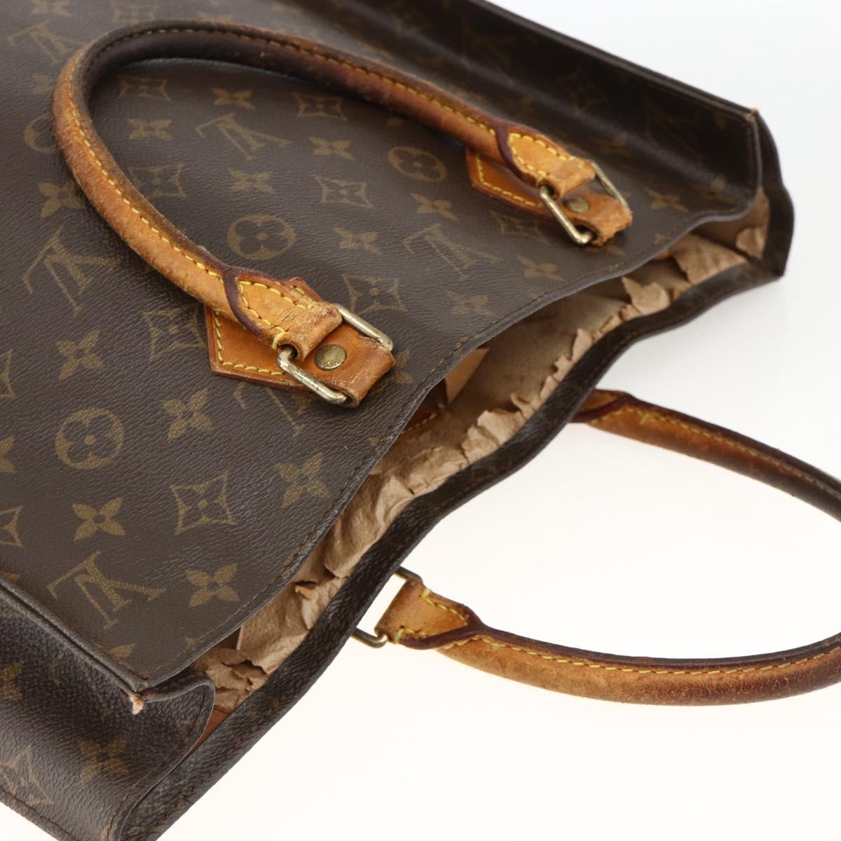 LOUIS VUITTON Monogram Sac Plat Hand Bag M51140 LV Auth gh1978