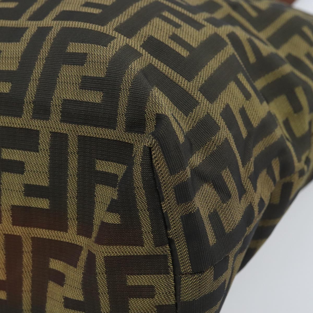 FENDI Zucca Canvas Tote Bag Brown Black Auth gh1980